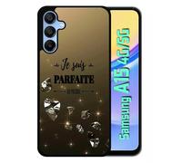 Coque Pour Galaxy A15 4g/5g - Je Suis Parfaite Ou Presque Fond Diamant - Silicone - Noir