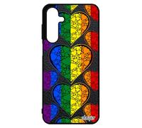 Coque pour Galaxy A16 4G 5G Silicone Drapeau Gay Pride Coeur Arc en Ciel Case TPU LGBT Rainbow I Love Housse gaypride Metal Motif pour Samsung