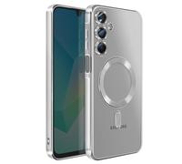 Coque pour Galaxy A16 Compatible MagSafe avec Contour Chromé Argent