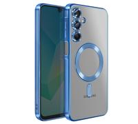 Coque pour Galaxy A16 Compatible MagSafe avec Contour Chromé Bleu