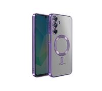 Coque pour Galaxy A16 Compatible MagSafe avec Contour Chromé Violet