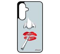Coque pour Galaxy A17 4G 5G Silicone Femme Fatale Cigarette Solide Housse Love Mobile Bouche Etui Art levres Original Rouge Bisou pour Samsung