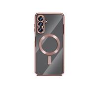 Coque pour Galaxy A17 Compatible MagSafe avec Contour Chromé Rose