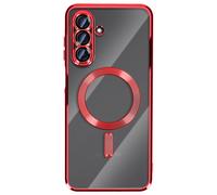 Coque pour Galaxy A17 Compatible MagSafe avec Contour Chromé Rouge