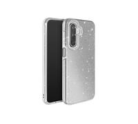 Coque pour Galaxy A17 Conception Bi-Matière et Finition Pailletée Argent