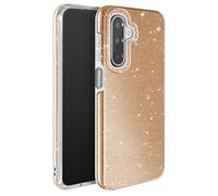 Avizar Coque pour Galaxy A17 Conception Bi-Matière et Finition Pailletée Dorée