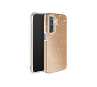 Coque pour Galaxy A17 Conception Bi-Matière et Finition Pailletée Dorée