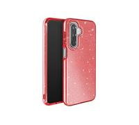 Coque pour Galaxy A17 Conception Bi-Matière et Finition Pailletée Rouge