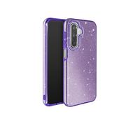 Coque pour Galaxy A17 Conception Bi-Matière et Finition Pailletée Violet