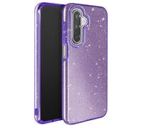 Avizar Coque pour Galaxy A17 Conception Bi-Matière et Finition Pailletée Violet