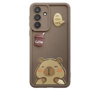 Coque pour Galaxy A17, Motifs Capybara Kawaii en 3D et Contour Surélevé, Marron