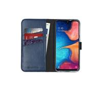 Selencia Selencia Étui portefeuille en cuir véritable Samsung Galaxy A20e Bleu Bleu