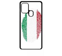 Coque Pour Galaxy A21s - Empreinte Digitale Drapeau Italie Italy - Noir