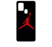 Coque Pour Galaxy A21s - Jordan 23 Logo Rouge - Noir