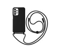 Coque pour Galaxy A23 5G / M23 5G Semi-Rigide Soft-Touch avec Cordon Tour de Cou Noir