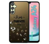 Coque Pour Galaxy A24 - Je Suis Parfaite Ou Presque Fond Diamant - Silicone - Noir