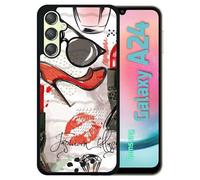 Coque Pour Galaxy A24 - Motif Girly Fond Blanc - Silicone - Noir
