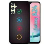 Coque Pour Galaxy A24 - Rebus I Love Windows And Phone - Silicone - Noir