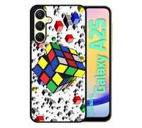 Coque Pour Galaxy A25 - Rubik's Cube 3d - Silicone - Noir