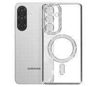 Coque pour Galaxy A27 Compatible MagSafe avec Contour Strassé Argent