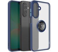 Coque pour Galaxy A27 Protection Bi-matière avec Anneau Rotatif Bleu