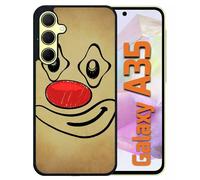 Coque Pour Galaxy A35 - Smiley Clown Nez Rouge - Silicone - Noir
