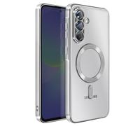 Coque pour Galaxy A36 Compatible MagSafe avec Contour Chromé Argent