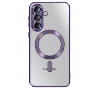 Coque pour Galaxy A37 Compatible MagSafe avec Contour Chromé Violet