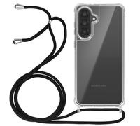 Coque pour Galaxy A37 en Silicone avec Cordon en Nylon Tressé 70cm Transparent