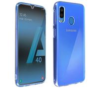 Coque et étui téléphone mobile AVIZAR Coque pour Samsung Galaxy A40 Silicone Souple et Film Verre Trempé 9H Transparent