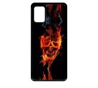 Coque Pour Galaxy A51 - Tête De Mort En Feu - Noir