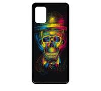 Coque Pour Galaxy A51 - Tete De Mort En Lumiere - Noir