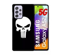 Coque Pour Galaxy A52 5g - Tête De Mort Sur Fond Noir - Noir