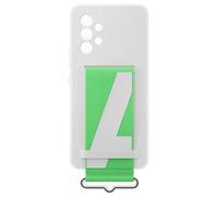 Coque pour Galaxy A53 Silicone Grip Lanière Stand Ultra Solide Samsung Blanc