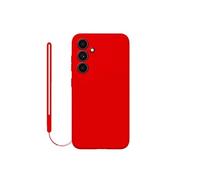 Coque pour Galaxy A54 5G en Silicone Anti-chute avec Dragonne Assortie Rouge
