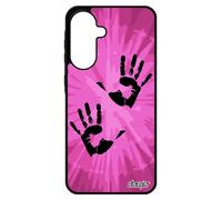 Coque Pour Galaxy A56 5g En Silicone Empreinte Main Trace De Portable Peinture Rigide Case Deux Rose Soleil Femme Souple Pour Samsung