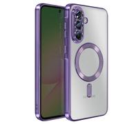 Coque pour Galaxy A56 Compatible MagSafe avec Contour Chromé Violet
