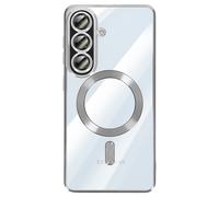 Coque pour Galaxy A57 Compatible MagSafe avec Contour Chromé Gris