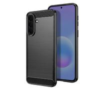 Coque pour Galaxy A57 en Silicone Effet Carbone Texture Brossée Noir