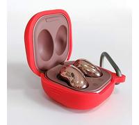 Coque pour Galaxy Buds Live,Silicone étui Housse Transport,Étui Housse Cuir Véritable Ultra Mince Portable Antichoc Protection Housse Etui pour Samsung Galaxy Buds Live Wireless Earbuds (Rouge)
