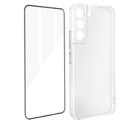 Coque pour Galaxy S22 Plus Silicone Souple Film Verre Trempé 9H Transparent