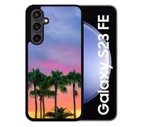 Coque Pour Galaxy S23 Fe - Palmiers Los Angeles - Silicone - Noir
