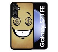 Coque Pour Galaxy S23 Fe - Smiley Cupide Dollars - Silicone - Noir
