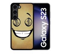 Coque Pour Galaxy S23 - Smiley Cupide Dollars - Silicone - Noir