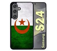 Coque Pour Galaxy S24 - Drapeau Algérie - Silicone - Noir