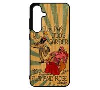 Coque Pour Galaxy S24 Fe En Bois Silicone Humour J'peux Pas J'dois Garder Mon Flamand Rose Oiseau Bd Housse Comique Cartoon Jpeux Pour Samsung
