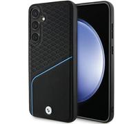 Coque Pour Galaxy S24 Plus BMW MagSafe En Cuir Véritable Noir Bleu