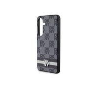 Coque pour Galaxy S24 Plus Élégante avec Motifs à Carreaux et à Rayures Noir