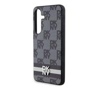 Coque pour Galaxy S24 Plus Elégante avec Motifs à Carreaux et à Rayures Noir