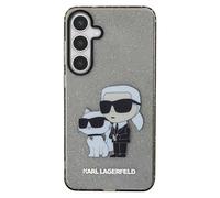 Coque pour Galaxy S24 Plus Motif Karl and Choupette Pailletée Karl Lagerfeld Noir